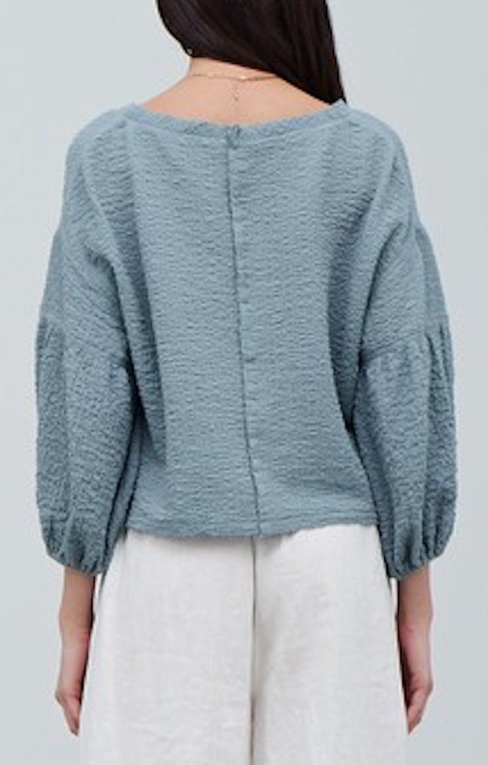 Grade and Gather Dusty Teal Gauze Top