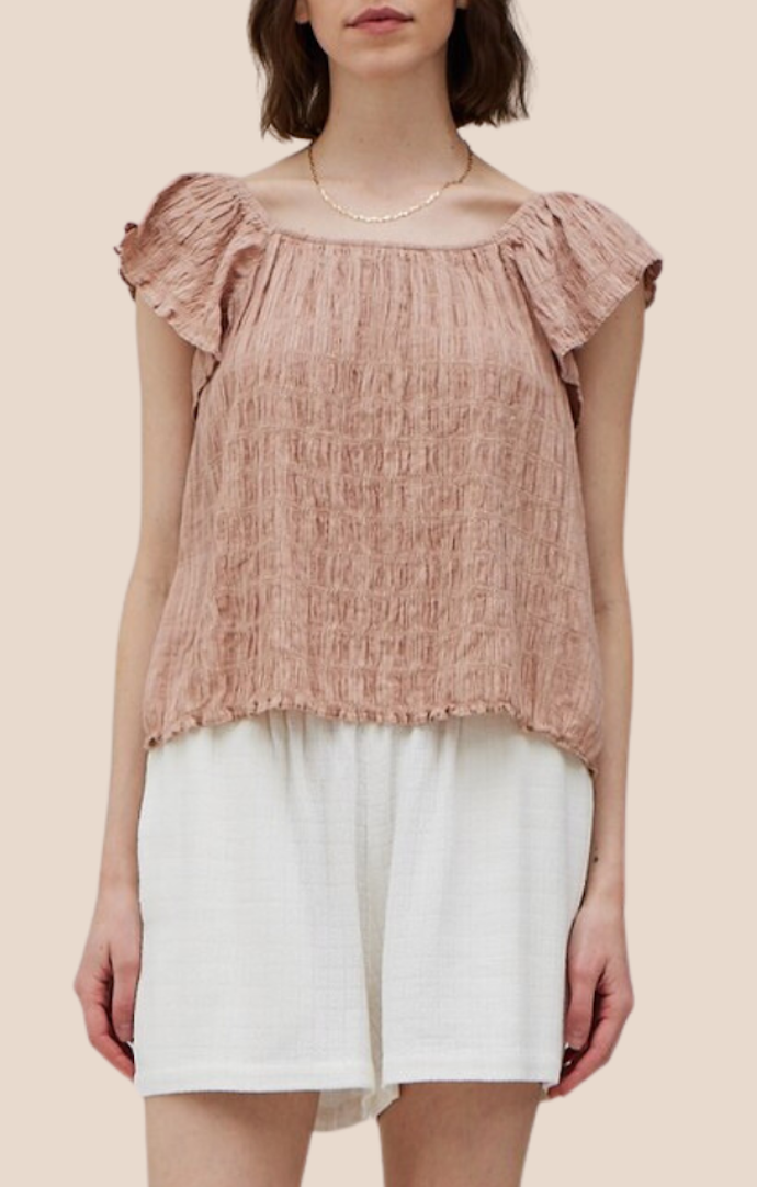 Grade & Gather Soft Rose Textured Top