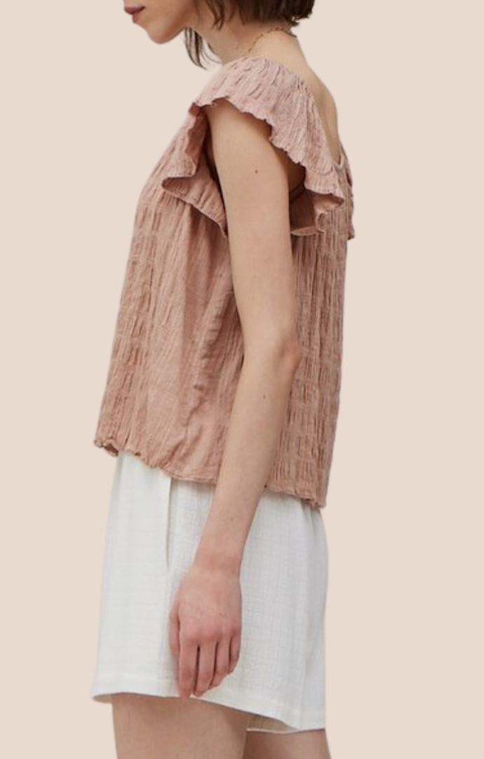 Grade & Gather Soft Rose Textured Top