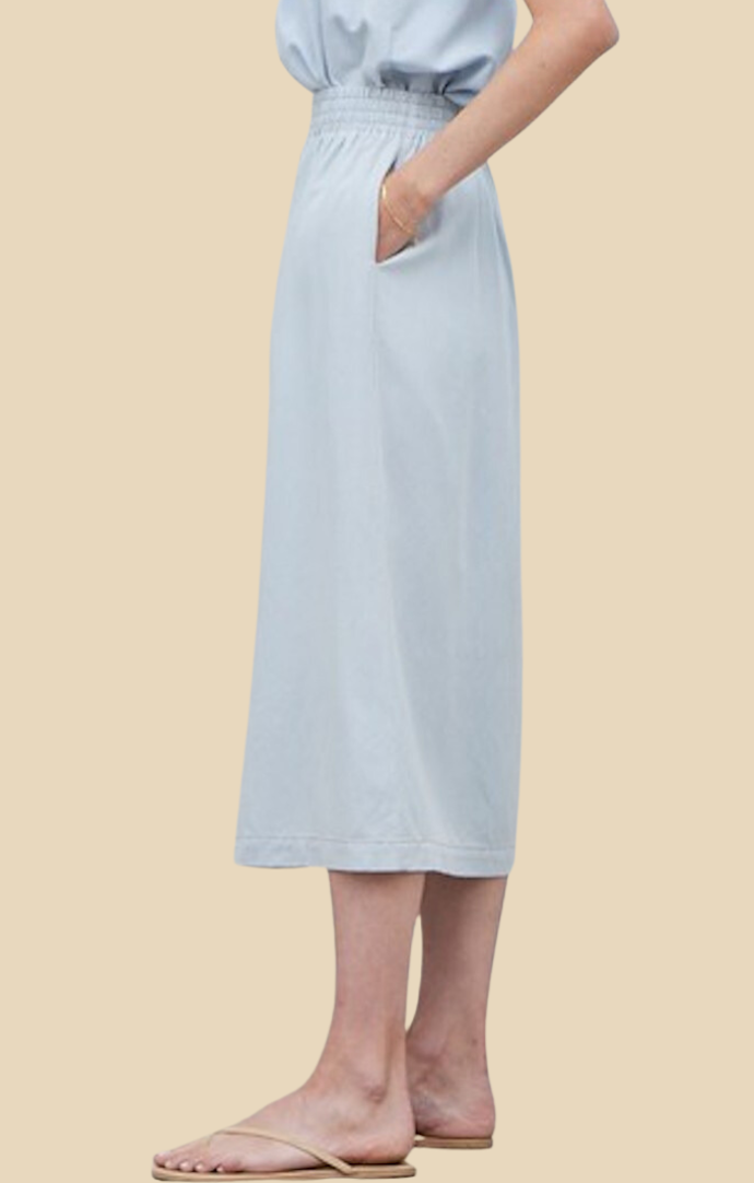 Grade and Gather Light Blue Midi Skirt 