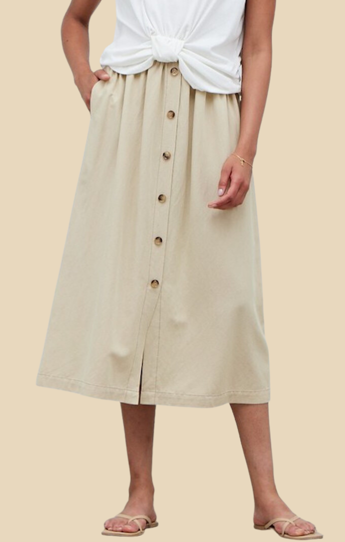 Grade and Gather Natural Midi Skirt 