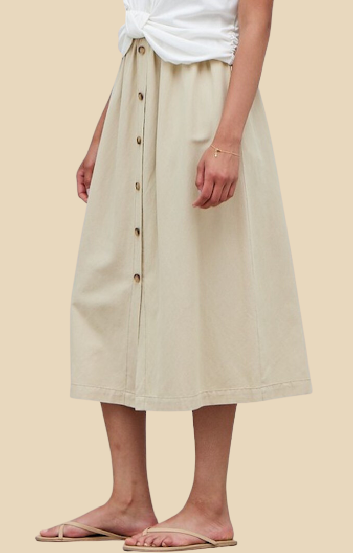 Grade and Gather Natural Midi Skirt 