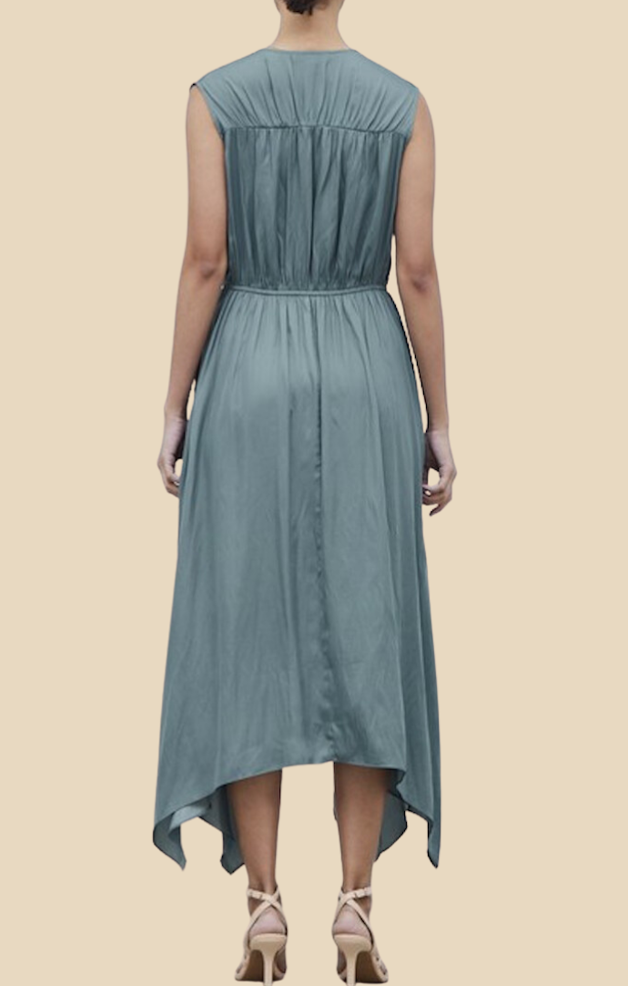 Grade and gather Dusty Teal Midi Dress