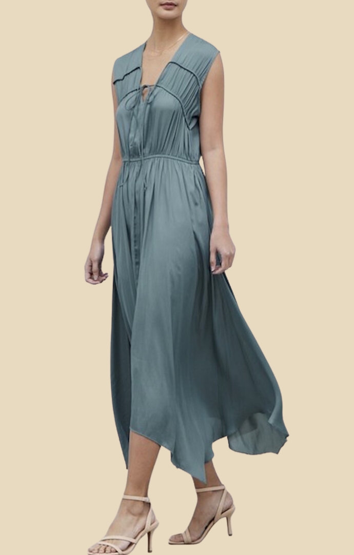 Grade and gather Dusty Teal Midi Dress
