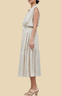 Grade and Gather Ivory Printed Midi Dress