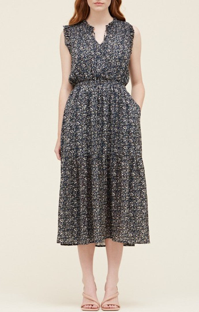 Grade and gather Midnight Printed Midi Dress 