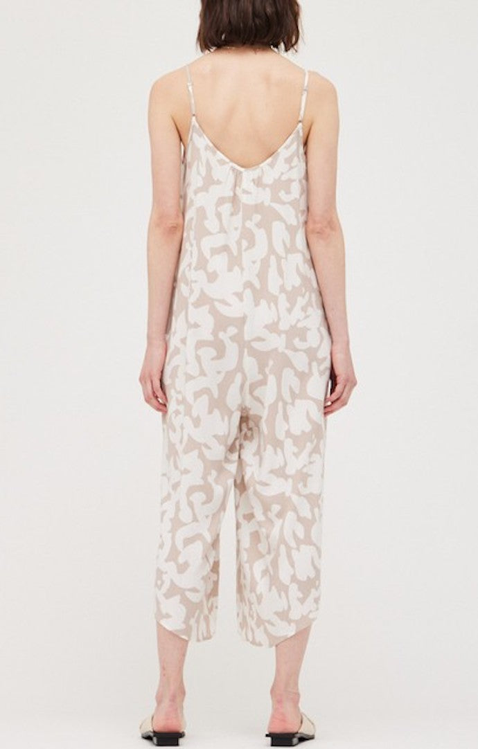 Grade & Gather Ecru Printed Jumpsuit