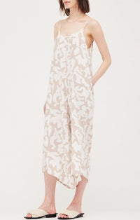 Grade & Gather Ecru Printed Jumpsuit