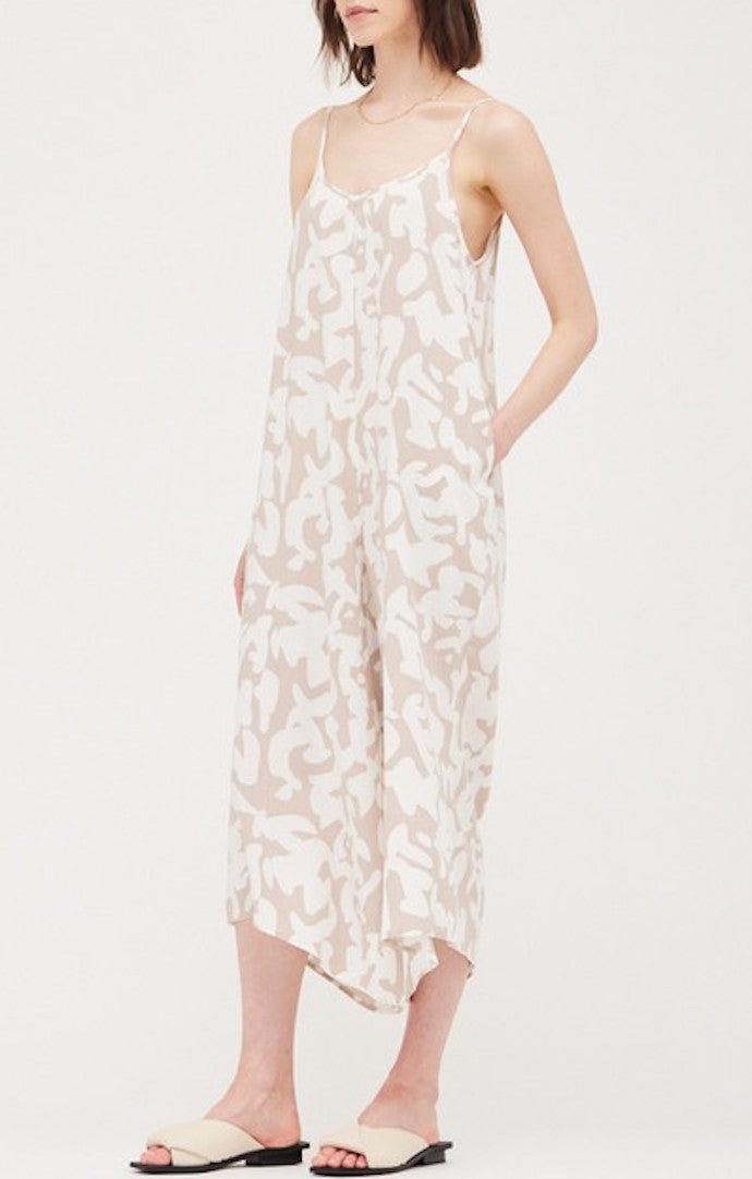 Grade & Gather Ecru Printed Jumpsuit