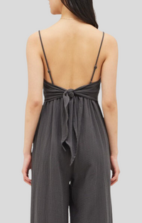 Grade and Gather Faded Black Gauze Jumpsuit 