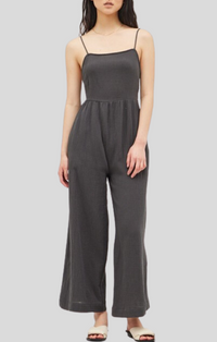 Grade and Gather Faded Black Gauze Jumpsuit 