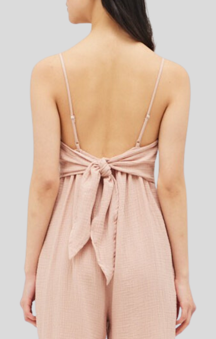 Grade & Gather Soft Rose Gauze Jumpsuit