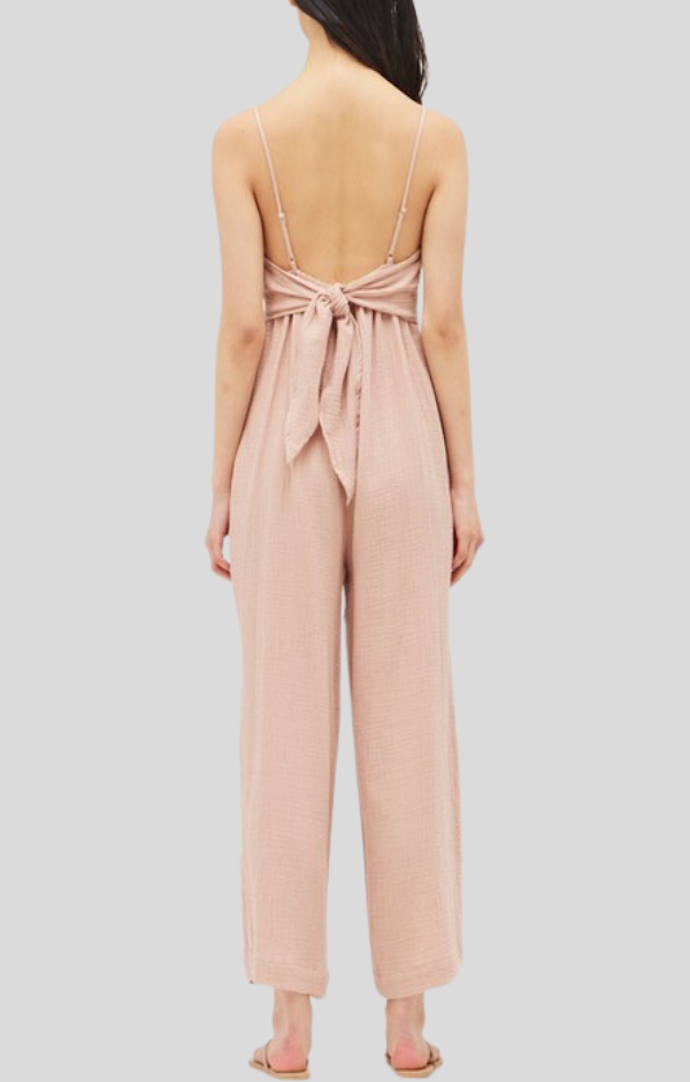 Grade & Gather Soft Rose Gauze Jumpsuit