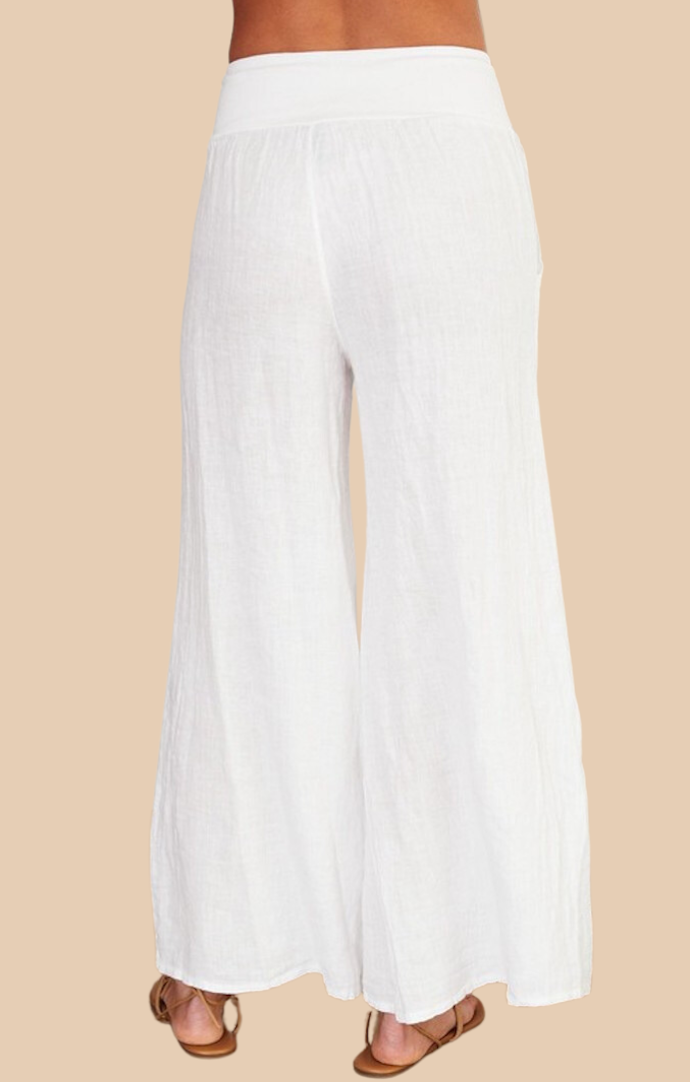 Venti 6 White Linen Pants