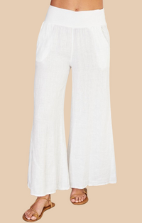 Venti 6 White Linen Pants