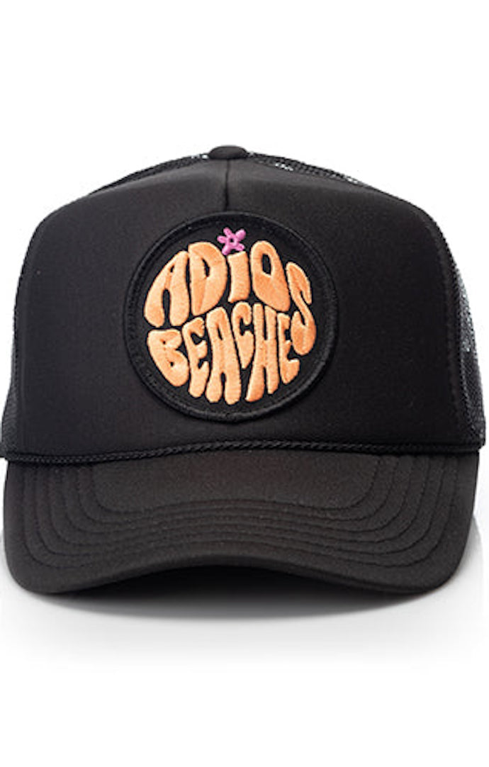 Local Beach Adios Beaches Black Trucker Hat 