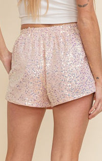 Cloud Ten Light Pink Sequin Shorts