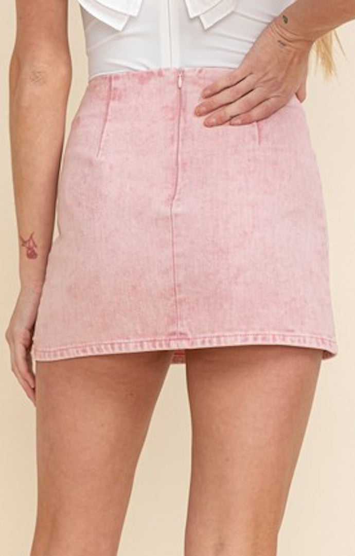 Cloud Ten Pink Rhinestone Fringe Skirt