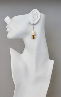 David Aubrey Jewelry 18k Gold Plated Brass/Magnesite Stone Drop Earrings