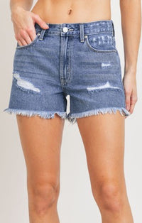 Just USA Light Denim Cat Scratch Shorts