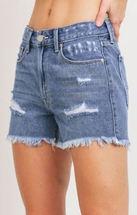 Just USA Light Denim Cat Scratch Shorts