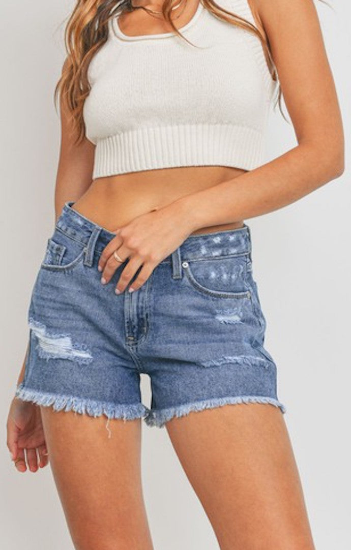 Just USA Light Denim Cat Scratch Shorts