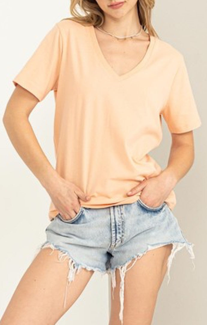 HYFVE Peach V-Neck Tee