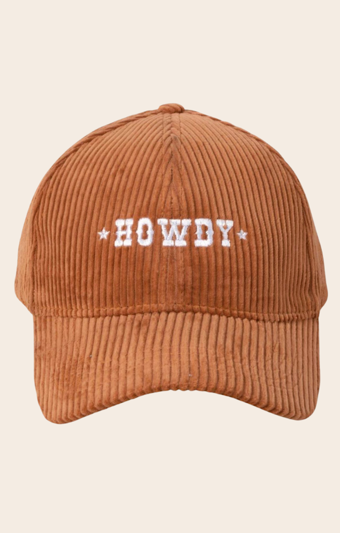 David & Young Brown "Howdy" Corduroy Baseball Hat