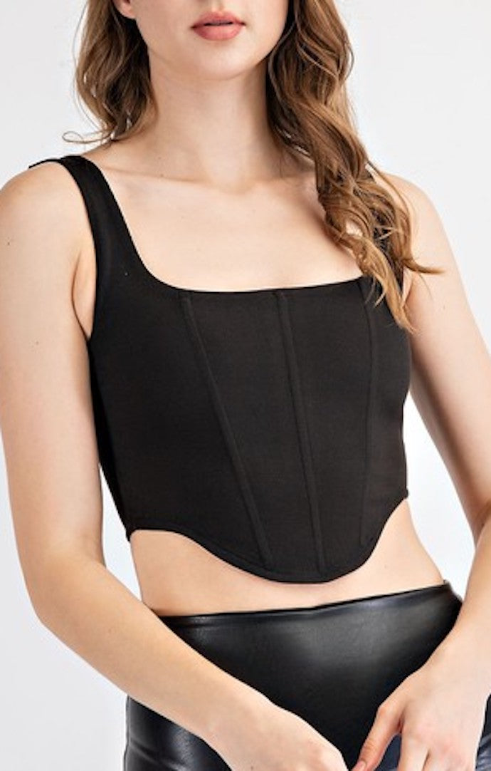 Edit by nine Black Ribbed Corset