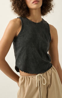 Vintage Canvas Charcoal Crop Tank 