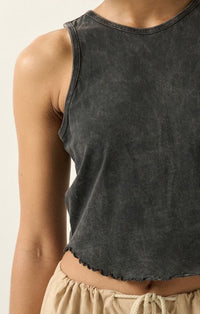 Vintage Canvas Charcoal Crop Tank 