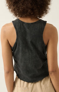 Vintage Canvas Charcoal Crop Tank 