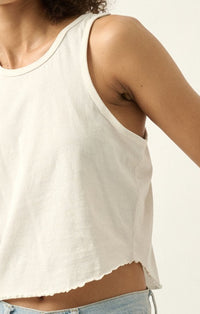 Vintage Canvas White Crop Tank