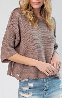 Easel Mocha Knitted Sweater 