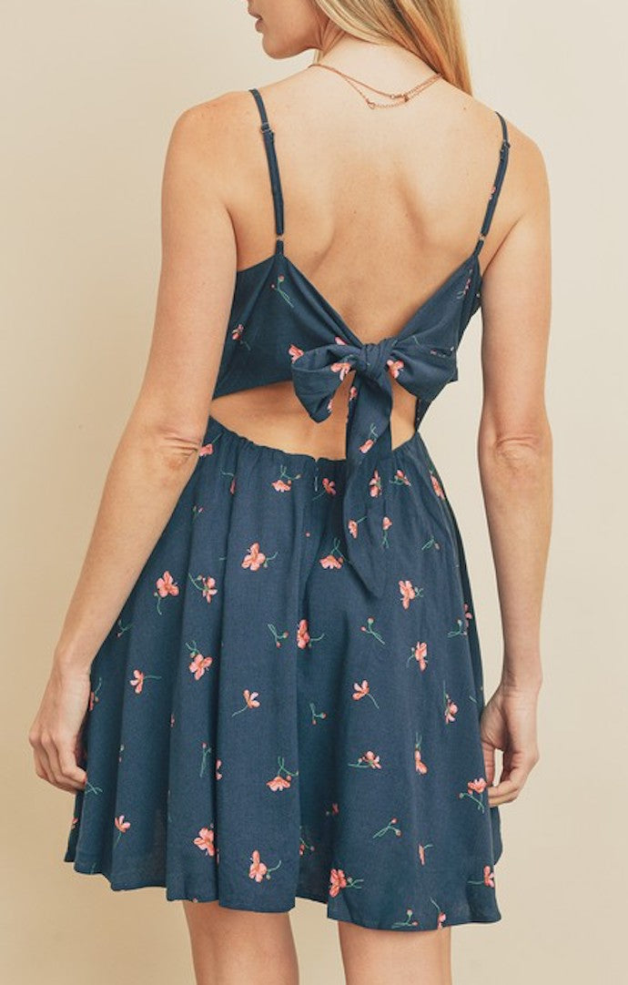 Dress Forum Navy And Pink Floral Mini Dress