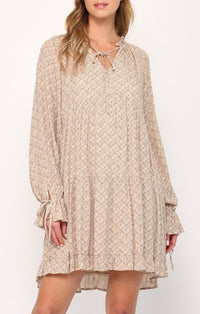 Fate Taupe Flowy Mini Dress