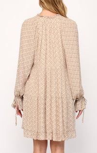 Fate Taupe Flowy Mini Dress