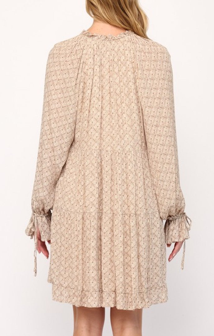 Fate Taupe Flowy Mini Dress