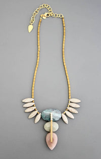 David Aubrey Jasper and Magnesite Geometric Necklace 