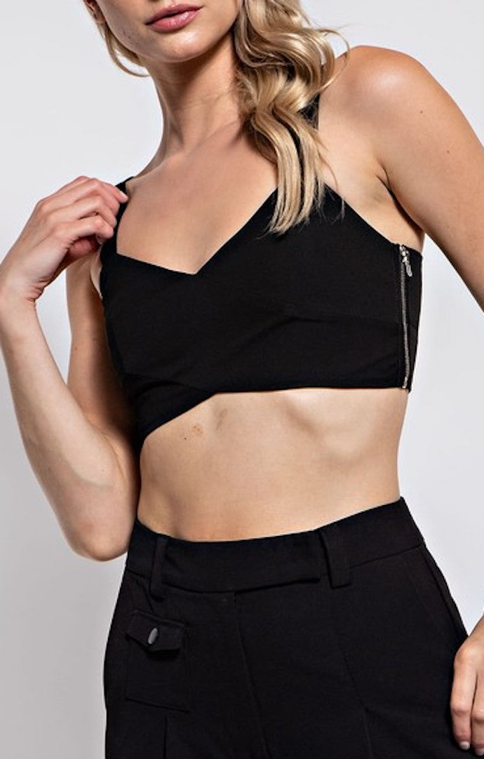 Edit By Nine Black Cutout Crop Top