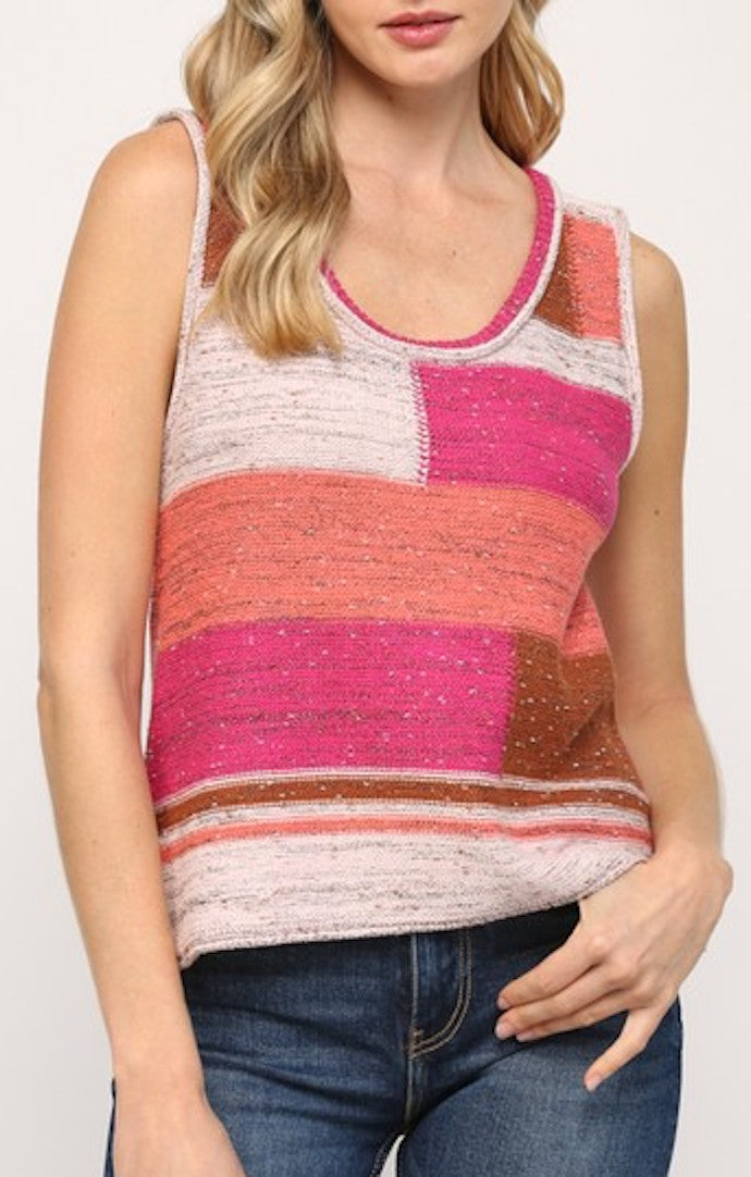 Fate Pink Knit Tank Top