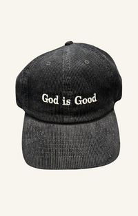 Fashion City Black Ribbed "God is Good" Baseball Hat