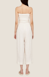 Grade and Gather Off White Grid Sleeveless Tie Front Gauze Jumper