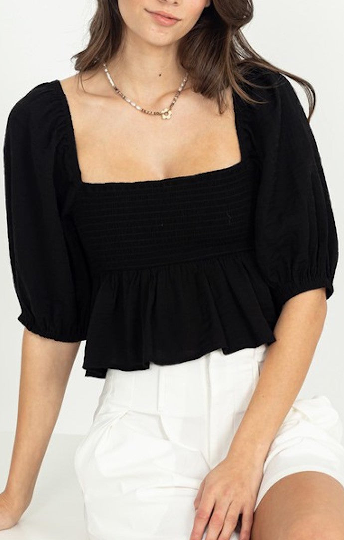 HYFVE Black Peplum Top
