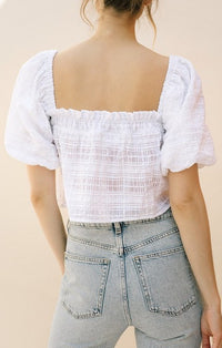Storia White Babydoll Crop Top