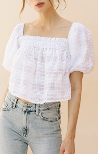 Storia White Babydoll Crop Top