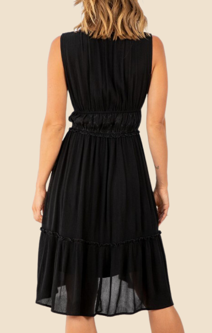 Lovestitch Black Gauze Eyelet Dress