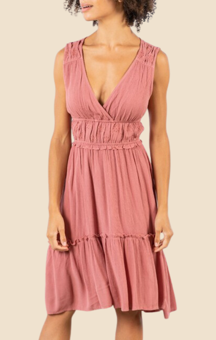 Lovestitch Terracotta Gauze Eyelet Dress 