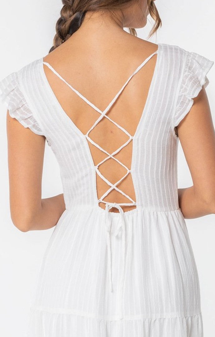 Lovestitch Off White Midi Dress