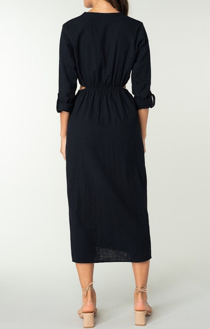 Lovestitch Black Cutout Midi Dress 